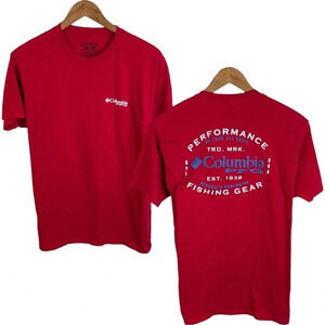 TS812 Mens Columbia PFG Performance Fishing Gear Preppy Logo Shirt L